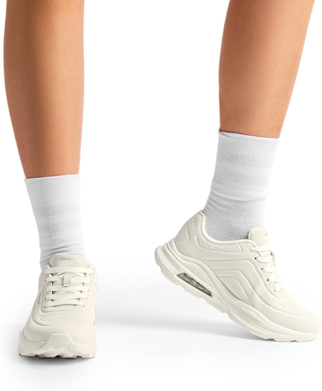 imageDREAM PAIRS Women Platform Wedge Walking Reese Chunky Shoes High Heel Air Cushion Casual Fashion SneakerBeige