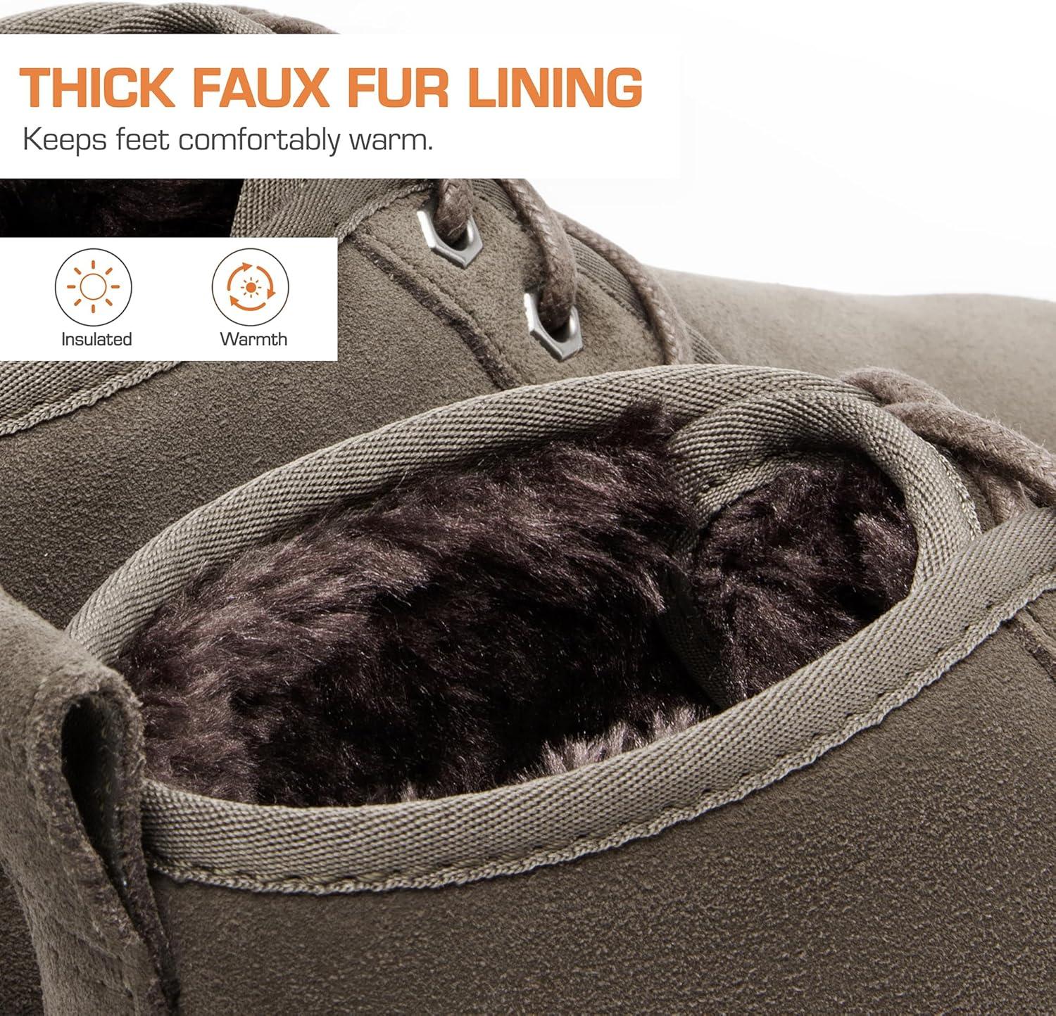 imageDREAM PAIRS Womens Ankle Winter Boots Genuine Suede Leather Faux Fur Lace Up Snow Warm Comfort Cozy Short Booties FuzzyGo Womens CozyTaupe