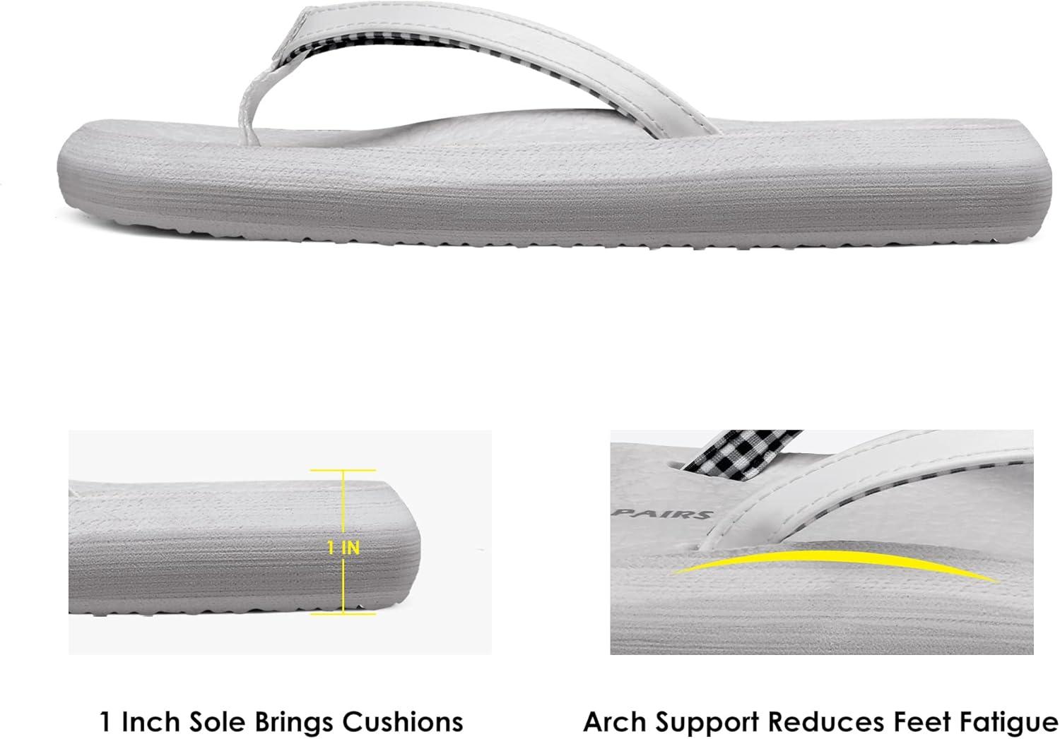 imageDREAM PAIRS Womens Arch Support Flip Flops Comfortable Soft Cushion Thong Sandals for Summer Beach Daily Casual WearGrey