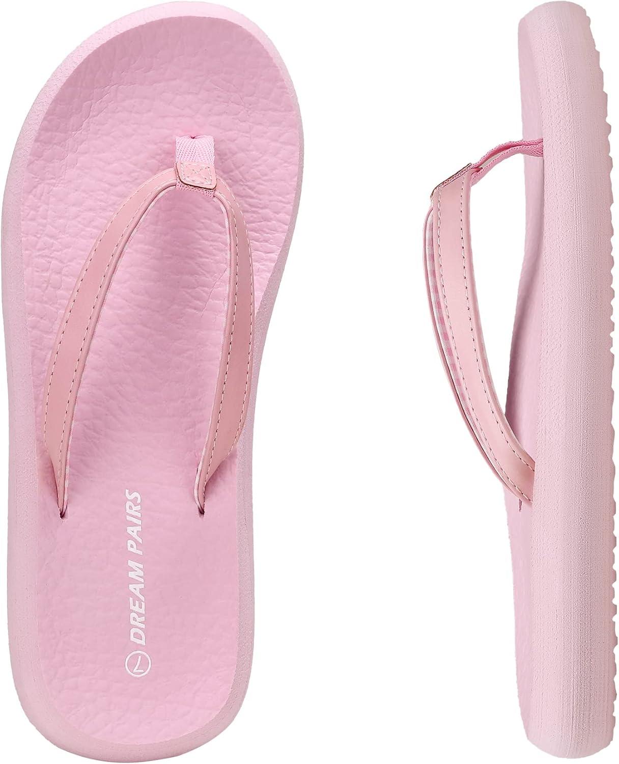 imageDREAM PAIRS Womens Arch Support Flip Flops Comfortable Soft Cushion Thong Sandals for Summer Beach Daily Casual WearPink
