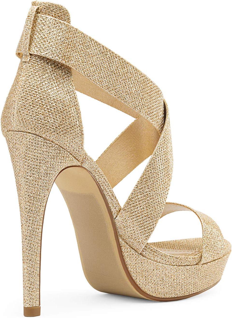 imageDREAM PAIRS Womens Baby Blue Suede Cross Strap Open Toe High Stilettos Party Pump Platform Heel Sandal CGoldGlitter 8 Charlotte