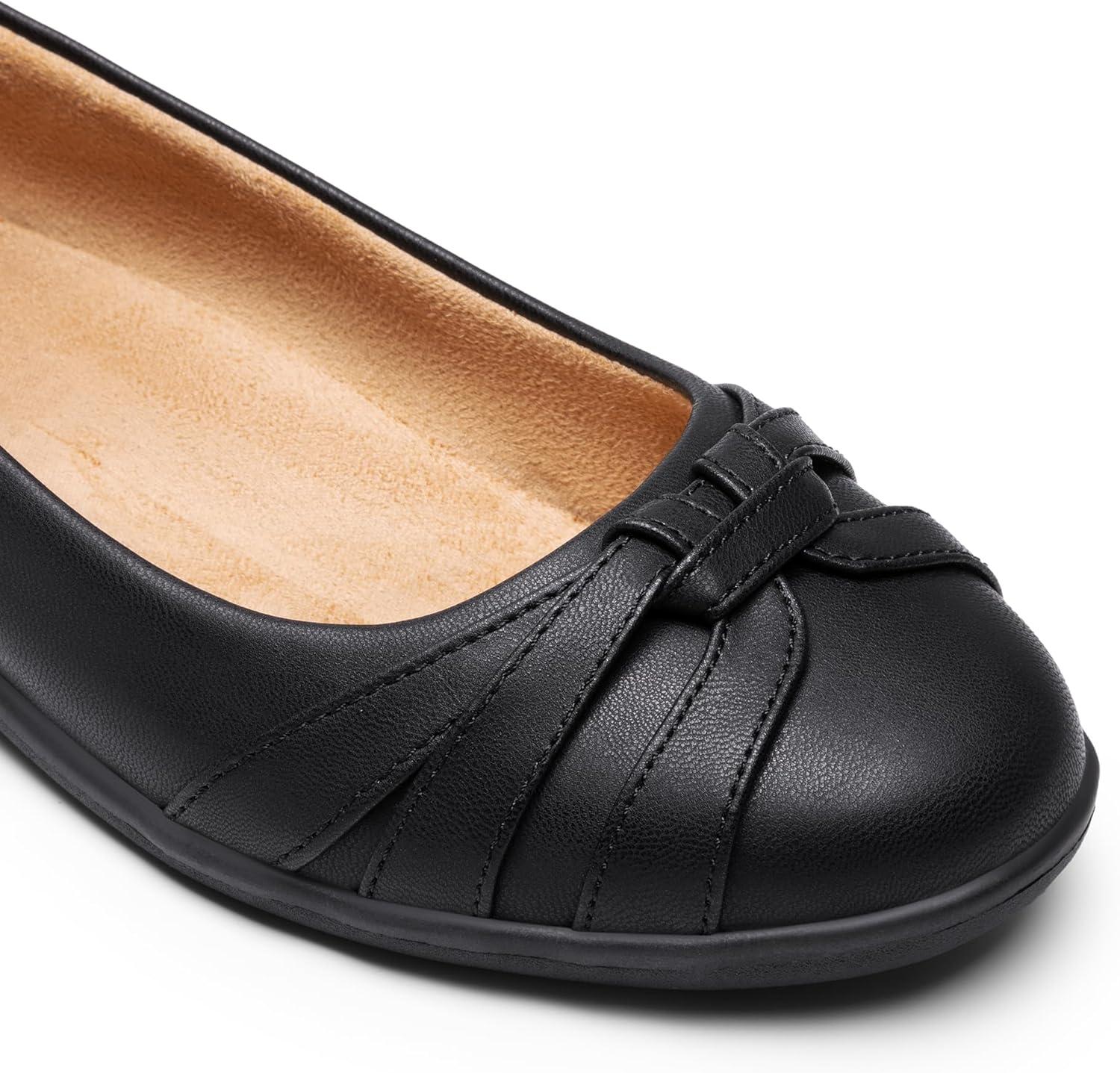 imageDREAM PAIRS Womens Ballet Flats Comfortable Round Toe Slip on Dressy Work Office Shoes with Arch SupportBlack