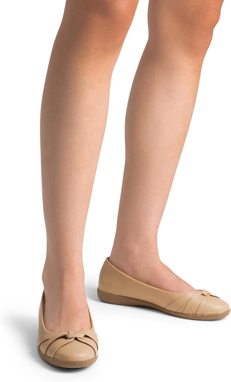 imageDREAM PAIRS Womens Ballet Flats Comfortable Round Toe Slip on Dressy Work Office Shoes with Arch SupportNude