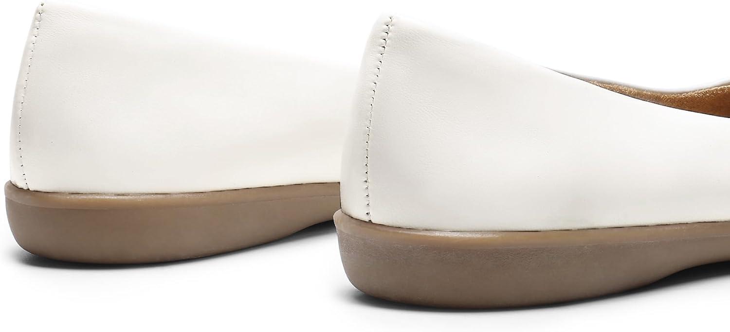 imageDREAM PAIRS Womens Ballet Flats Comfortable Round Toe Slip on Dressy Work Office Shoes with Arch SupportWhite