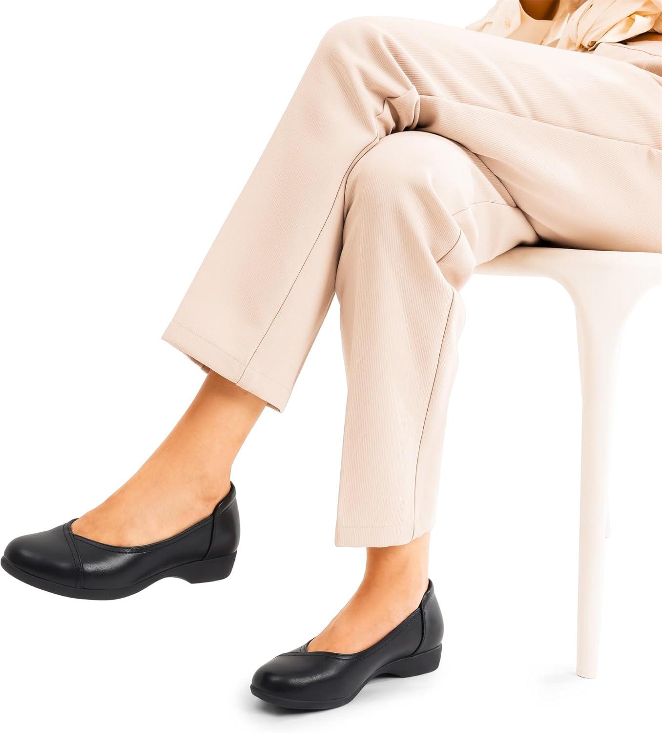 imageDREAM PAIRS Womens Ballet Flats Comfortable Slip On Business Office Dress Shoes for Women Dressy and Work with 3D Molded InsoleBlack
