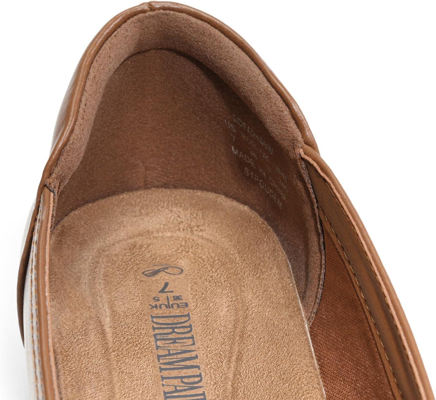 imageDREAM PAIRS Womens Ballet Flats Comfortable Slip On Business Office Dress Shoes for Women Dressy and Work with 3D Molded InsoleBrown