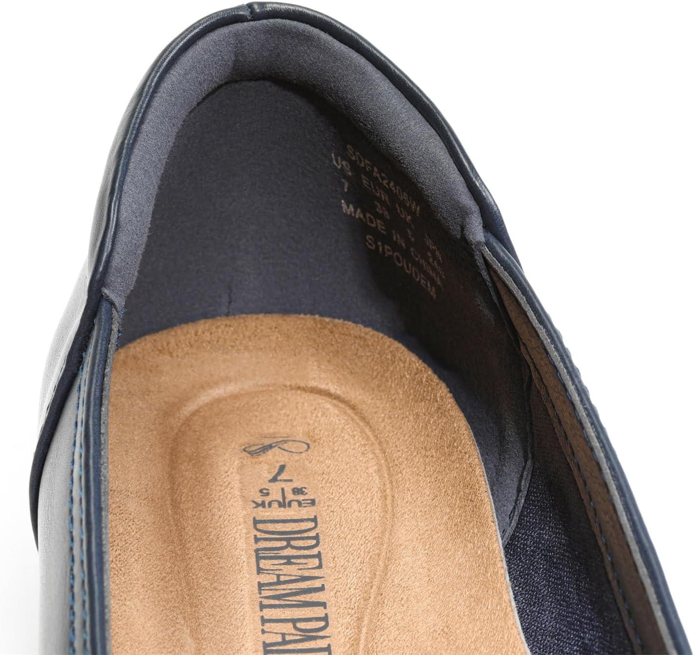 imageDREAM PAIRS Womens Ballet Flats Comfortable Slip On Business Office Dress Shoes for Women Dressy and Work with 3D Molded InsoleNavy