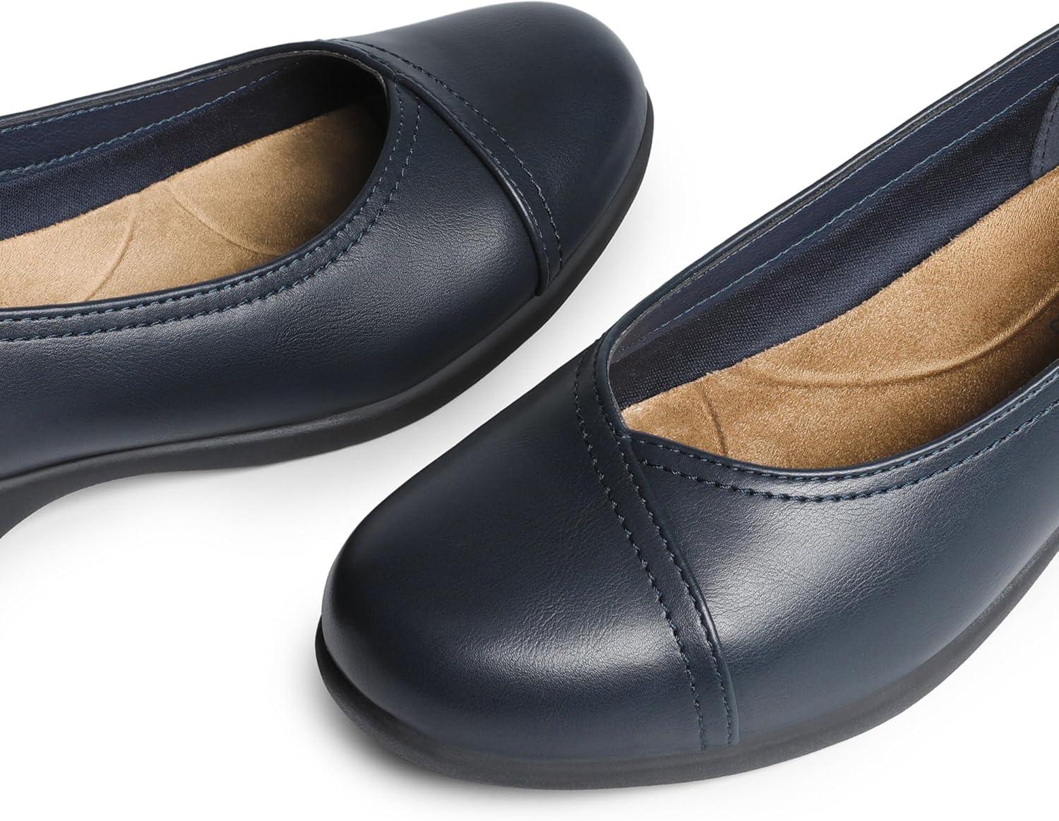 imageDREAM PAIRS Womens Ballet Flats Comfortable Slip On Business Office Dress Shoes for Women Dressy and Work with 3D Molded InsoleNavy