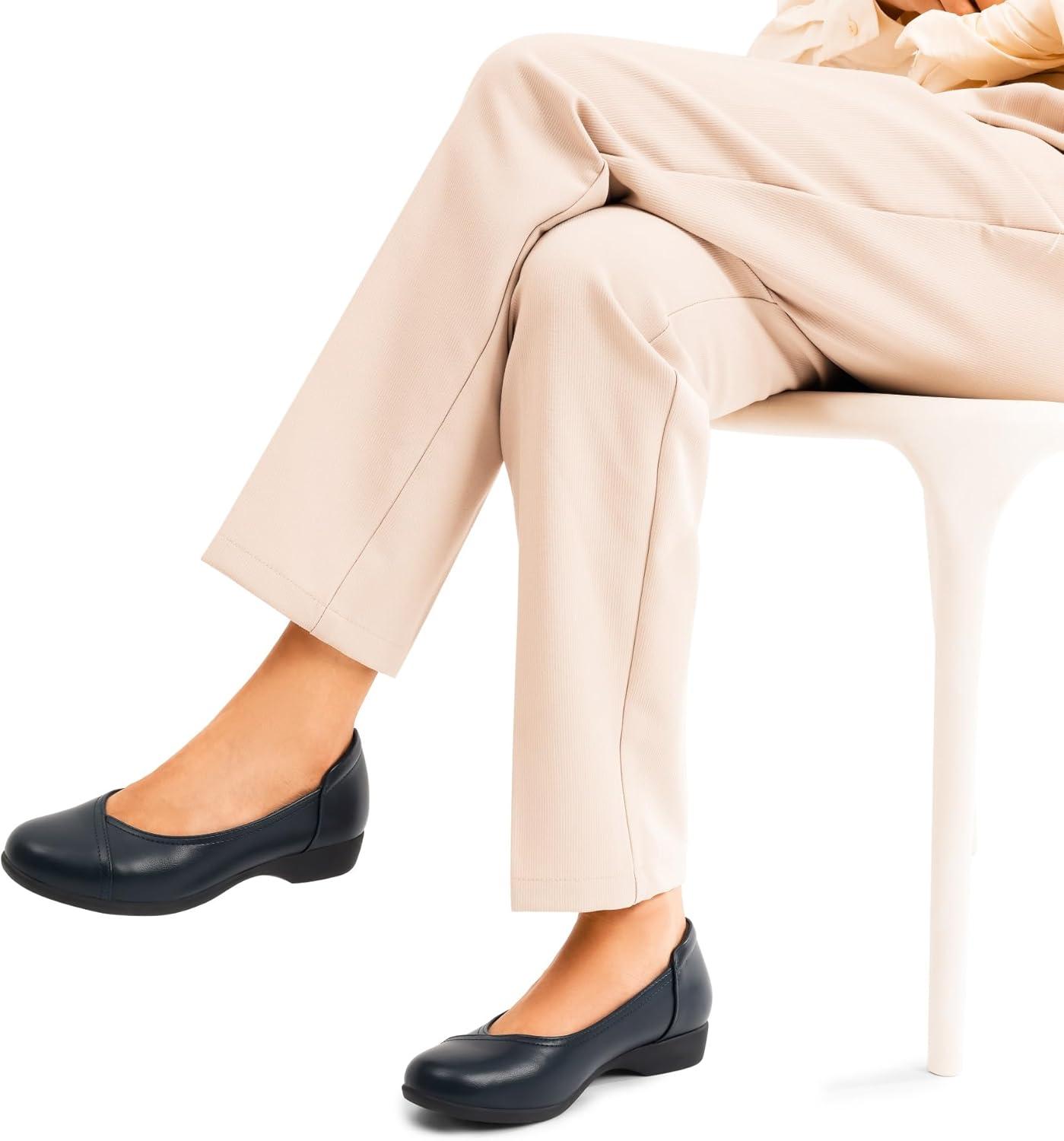 imageDREAM PAIRS Womens Ballet Flats Comfortable Slip On Business Office Dress Shoes for Women Dressy and Work with 3D Molded InsoleNavy