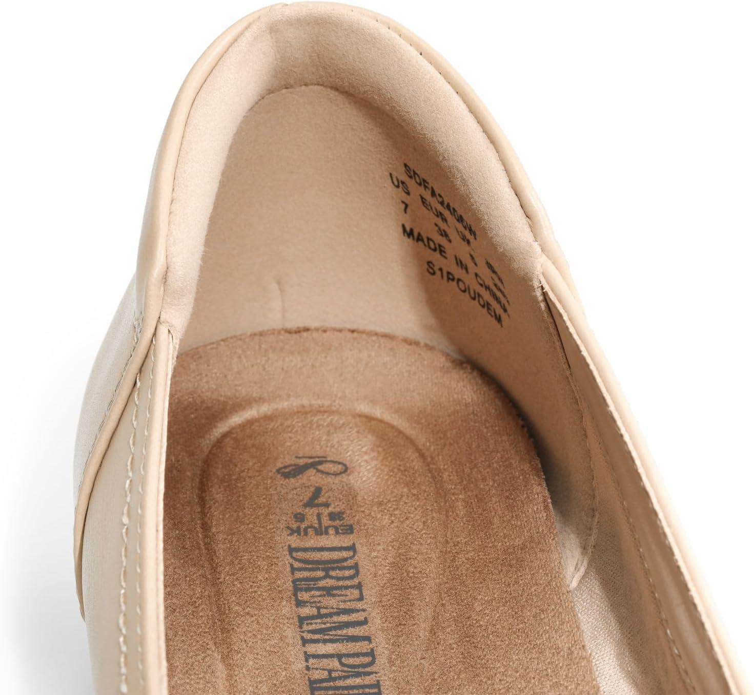 imageDREAM PAIRS Womens Ballet Flats Comfortable Slip On Business Office Dress Shoes for Women Dressy and Work with 3D Molded InsoleNude