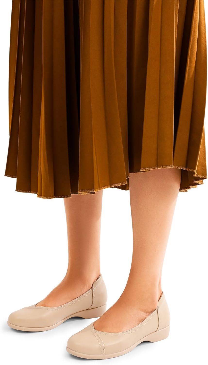 imageDREAM PAIRS Womens Ballet Flats Comfortable Slip On Business Office Dress Shoes for Women Dressy and Work with 3D Molded InsoleNude