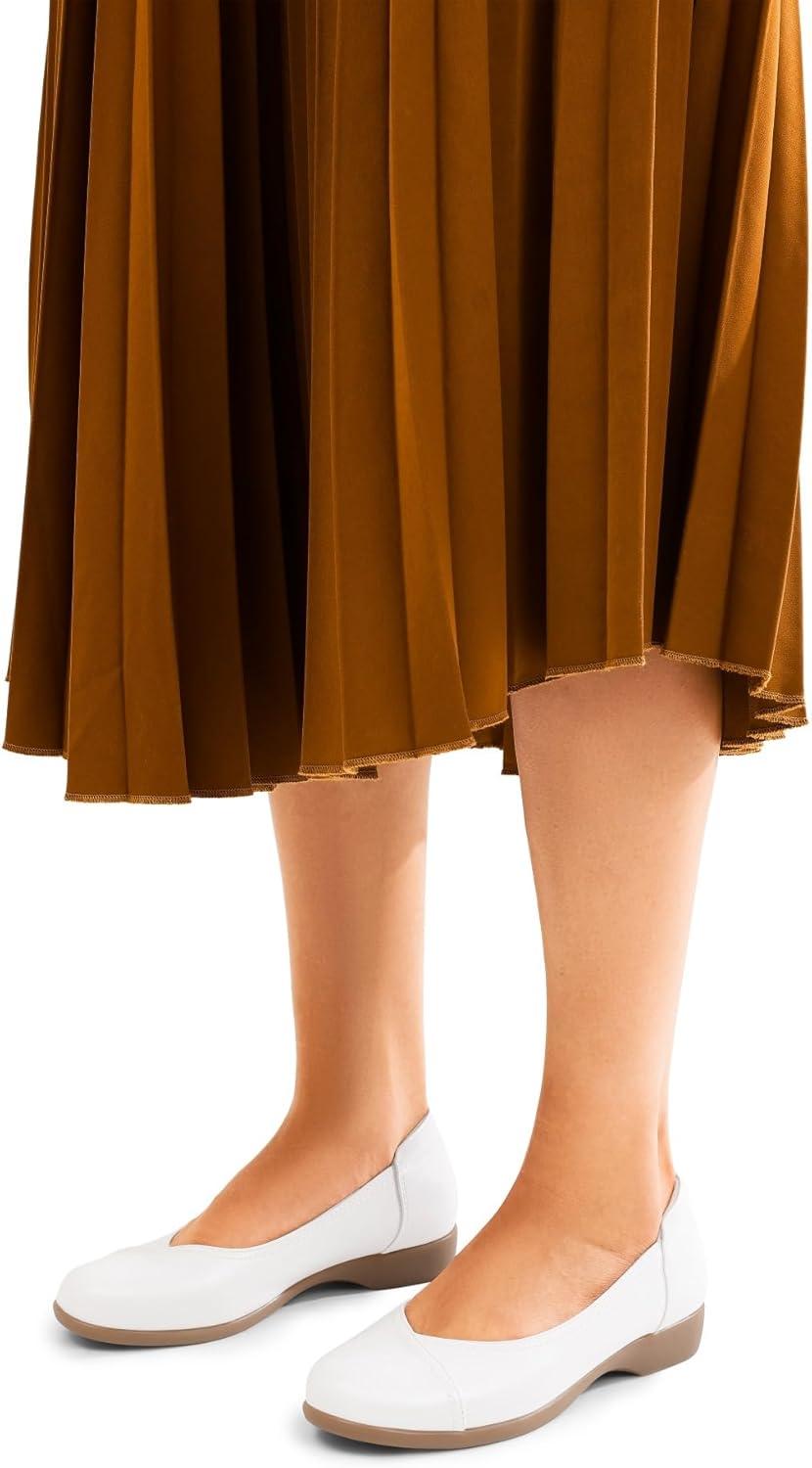 imageDREAM PAIRS Womens Ballet Flats Comfortable Slip On Business Office Dress Shoes for Women Dressy and Work with 3D Molded InsoleWhite