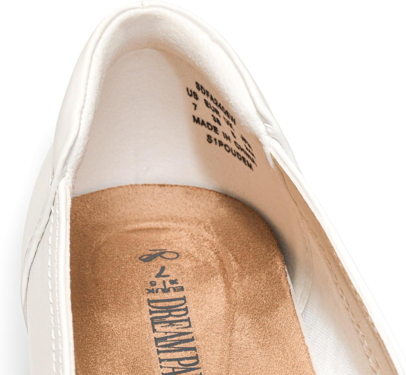 imageDREAM PAIRS Womens Ballet Flats Comfortable Slip On Business Office Dress Shoes for Women Dressy and Work with 3D Molded InsoleWhite