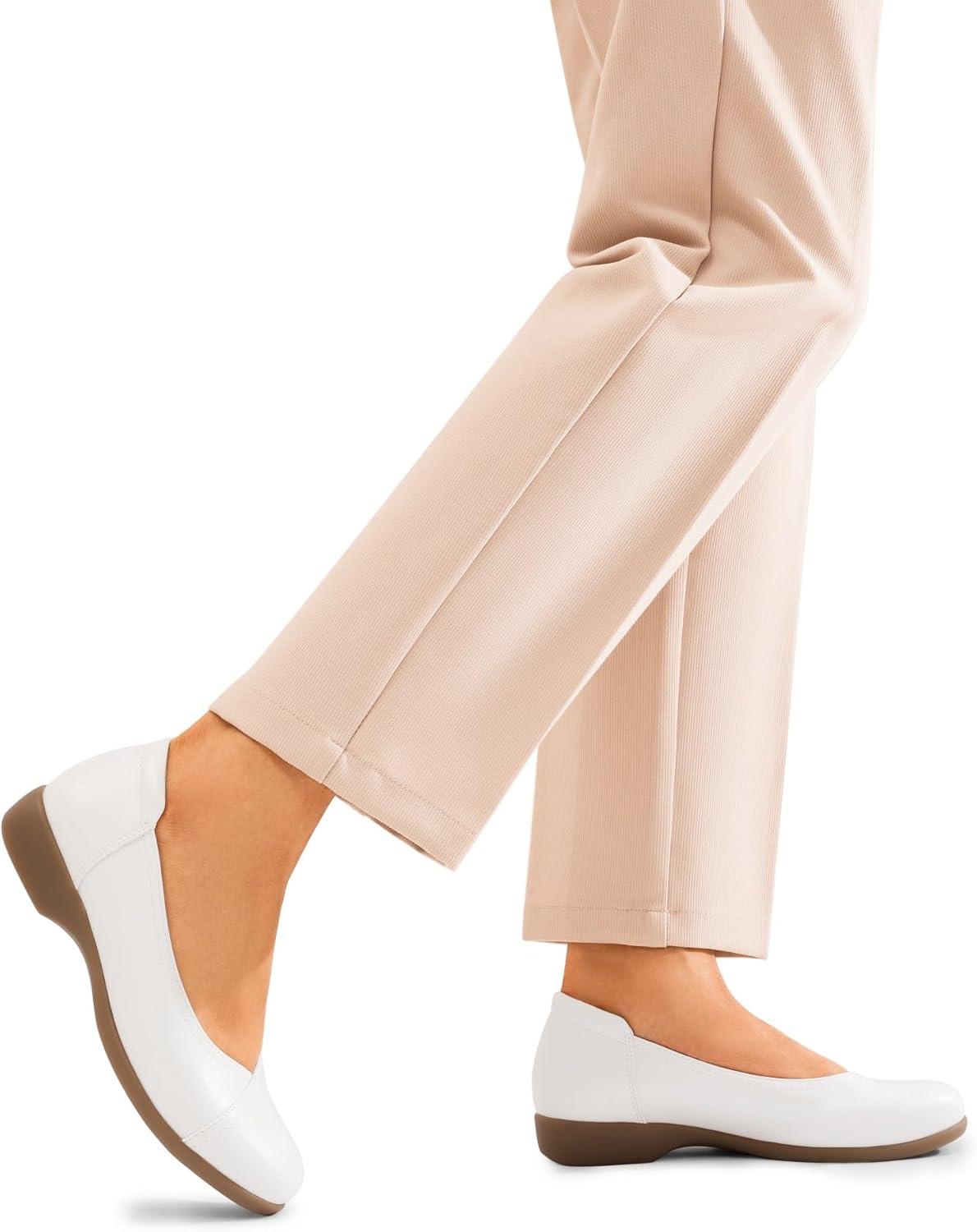 imageDREAM PAIRS Womens Ballet Flats Comfortable Slip On Business Office Dress Shoes for Women Dressy and Work with 3D Molded InsoleWhite