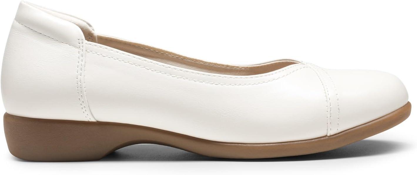 imageDREAM PAIRS Womens Ballet Flats Comfortable Slip On Business Office Dress Shoes for Women Dressy and Work with 3D Molded InsoleWhite