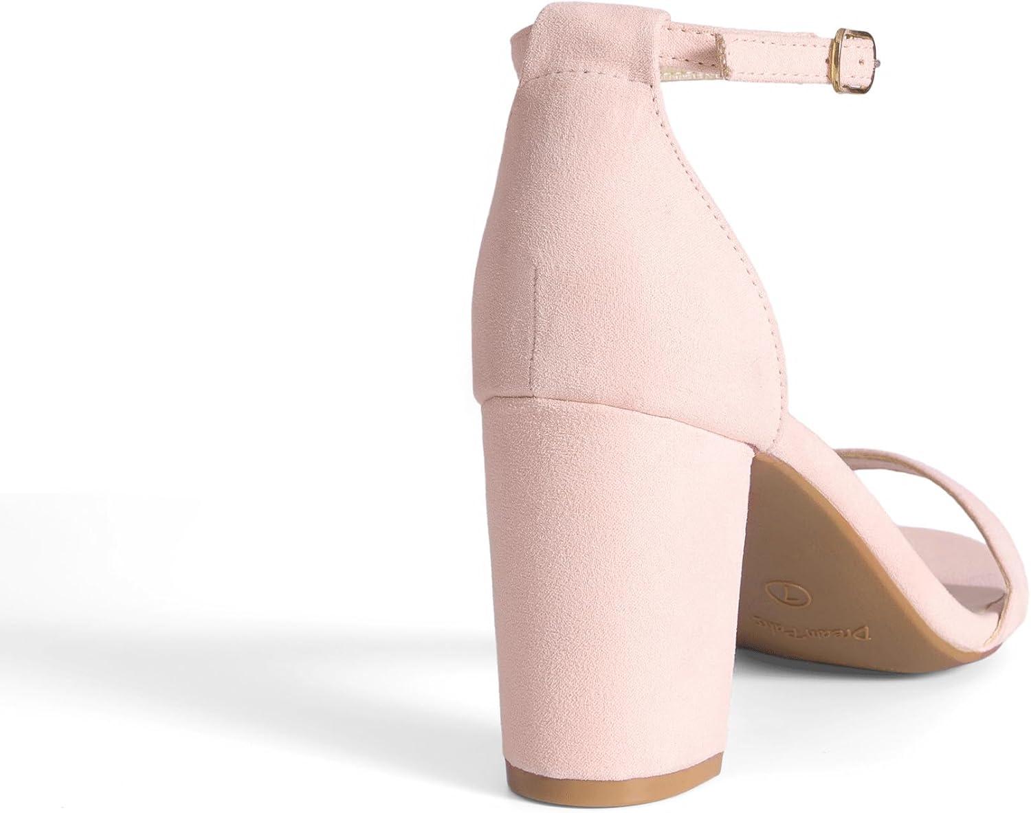 imageDREAM PAIRS Womens Chunk Low Heel Pump SandalsPink