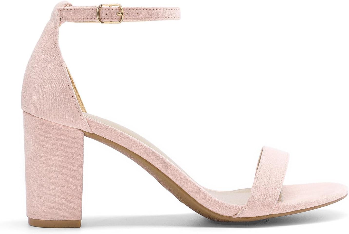 imageDREAM PAIRS Womens Chunk Low Heel Pump SandalsPink