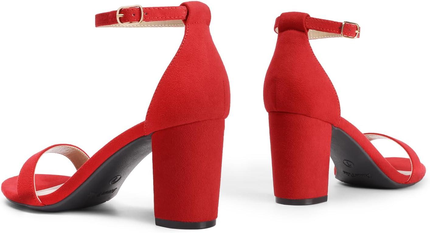 imageDREAM PAIRS Womens Chunk Low Heel Pump SandalsRed1