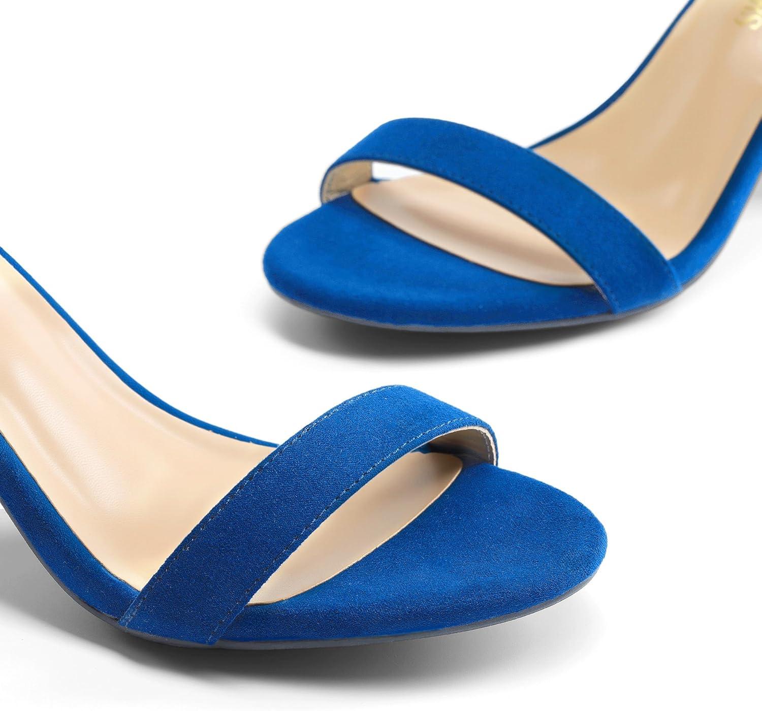 imageDREAM PAIRS Womens Chunk Low Heel Pump SandalsRoyalBlue