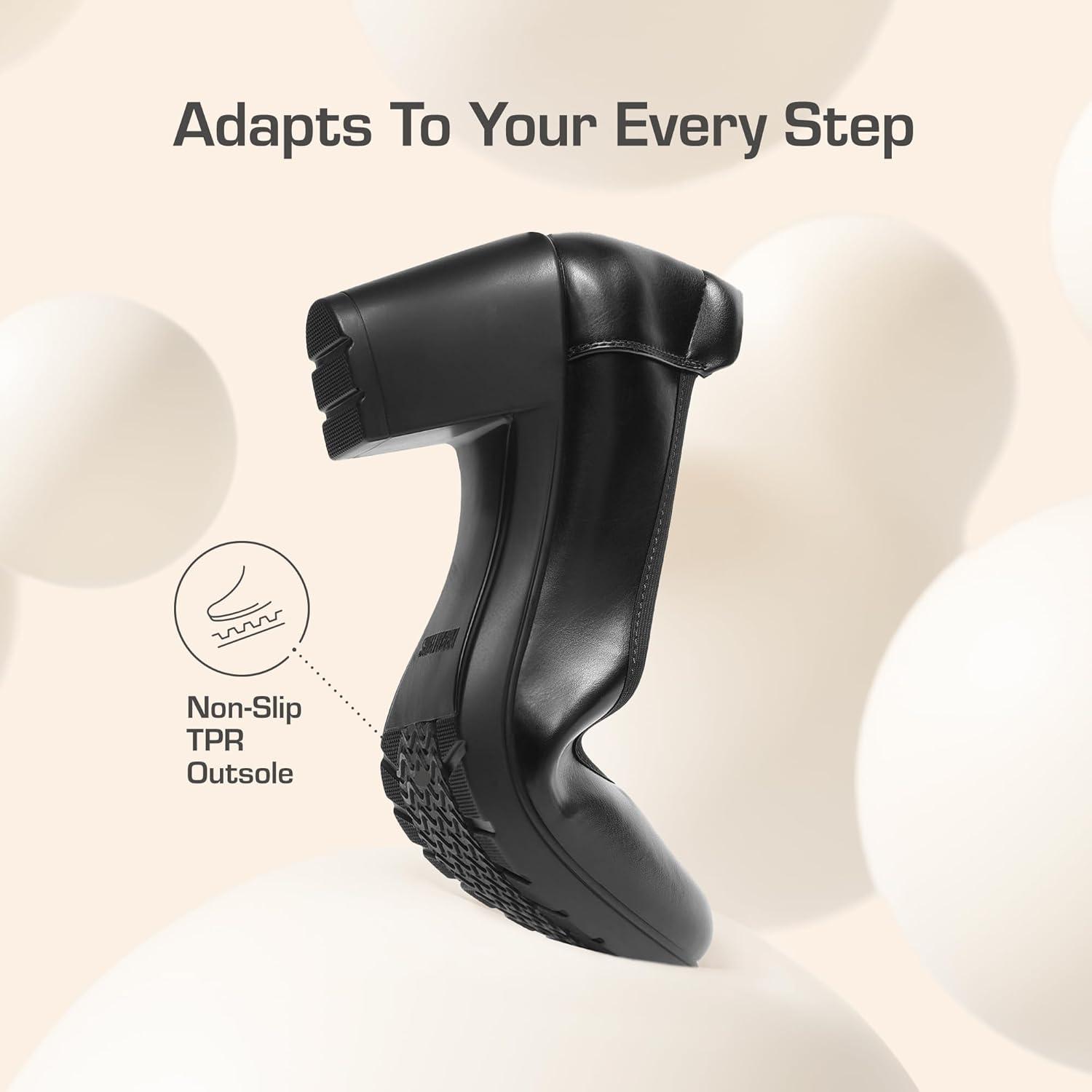 imageDREAM PAIRS Womens Chunky Closed Toe Low Block Heels Work Pumps Comfortable Round Toe Dress Wedding Shoes NereidaBlack