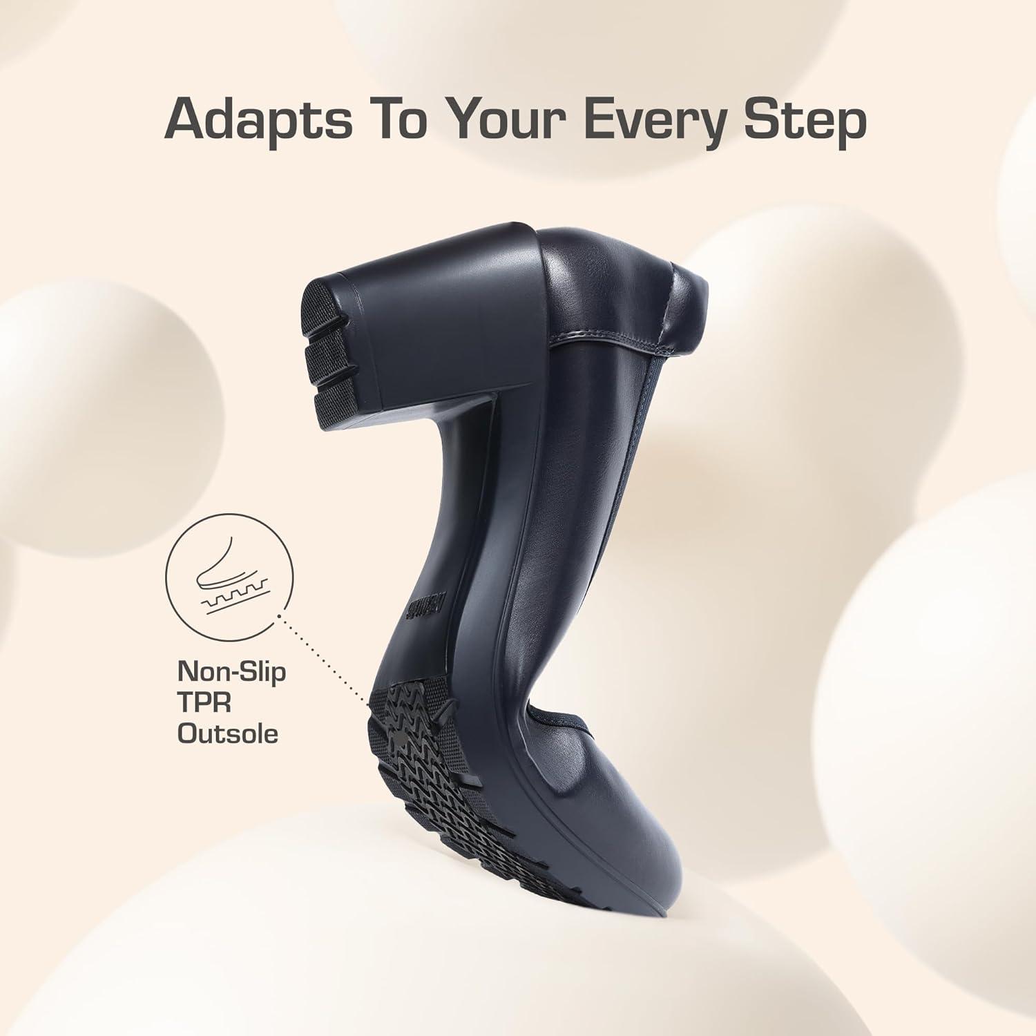 imageDREAM PAIRS Womens Chunky Closed Toe Low Block Heels Work Pumps Comfortable Round Toe Dress Wedding Shoes NereidaNavy Blue