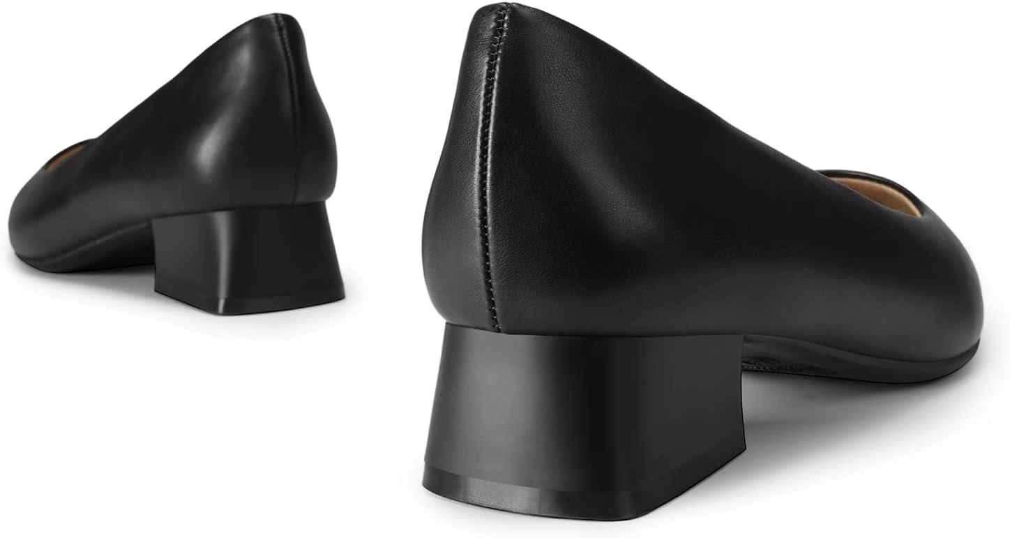 imageDREAM PAIRS Womens Chunky Heels Closed Toe Low Block Work Shoes Pointed Toe Dress Comfortable Wedding PumpsBlackpu