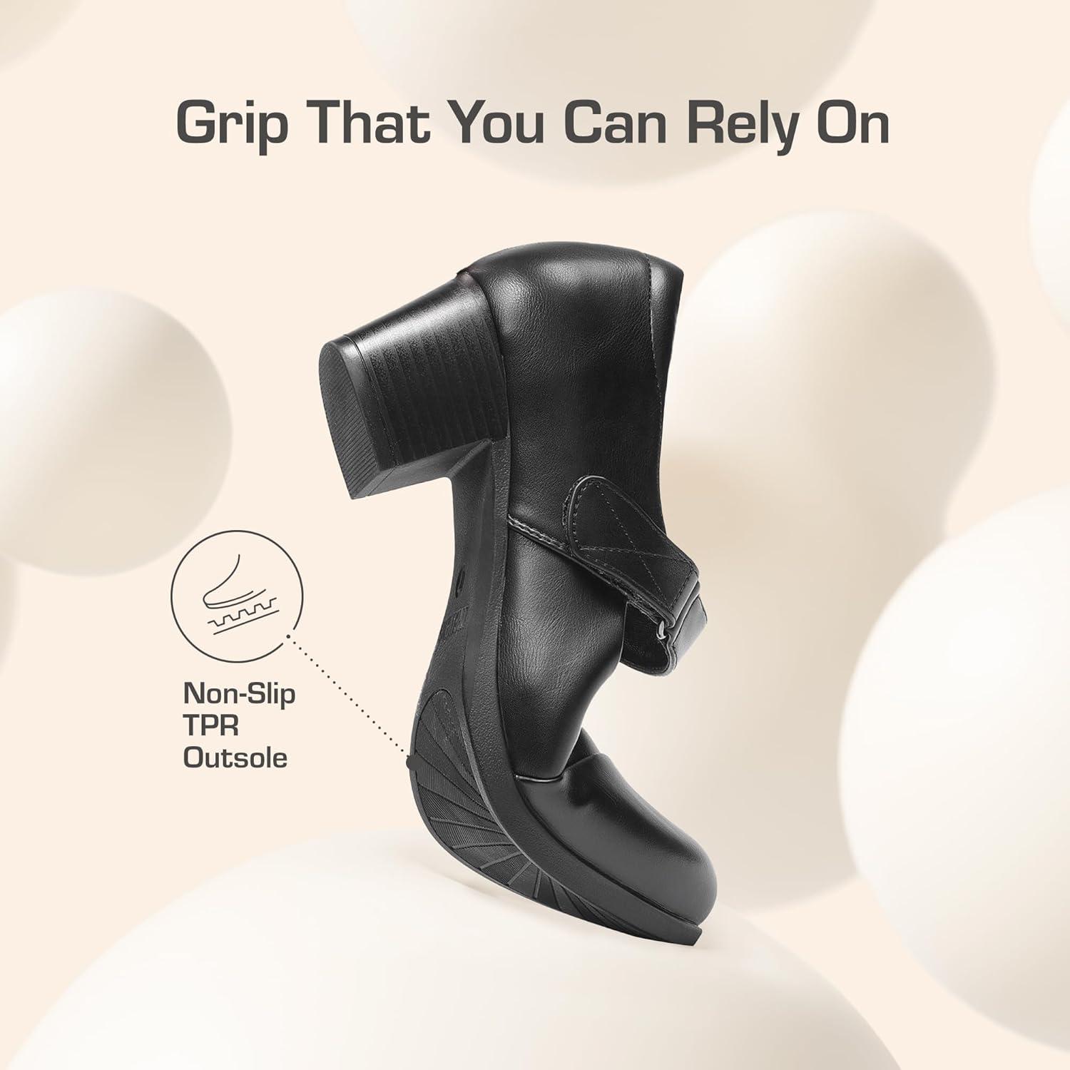 imageDREAM PAIRS Womens Chunky Low Block Closed Toe Heels Mary Janes Pumps Comfortable Round Toe Dress Work Wedding ShoesBlack