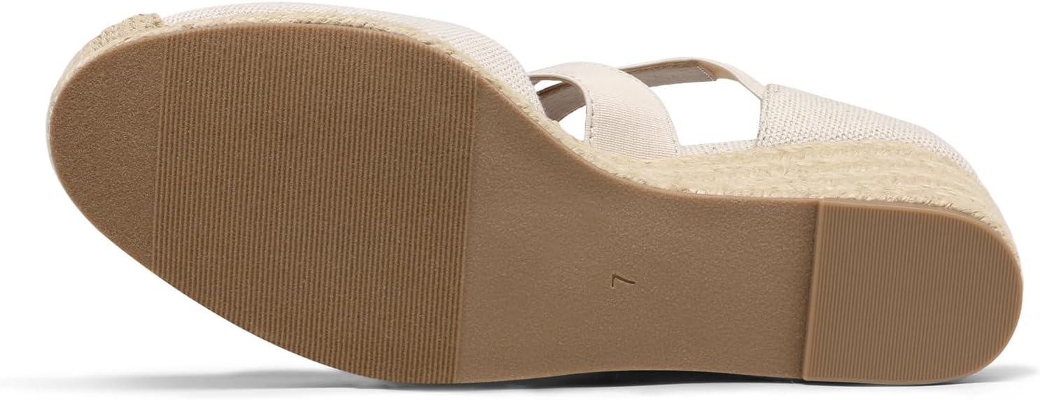 imageDREAM PAIRS Womens Close Toe Espadrilles Platform Slip on Elastic Criss Cross Straps Dressy Wedges SandalsLinen