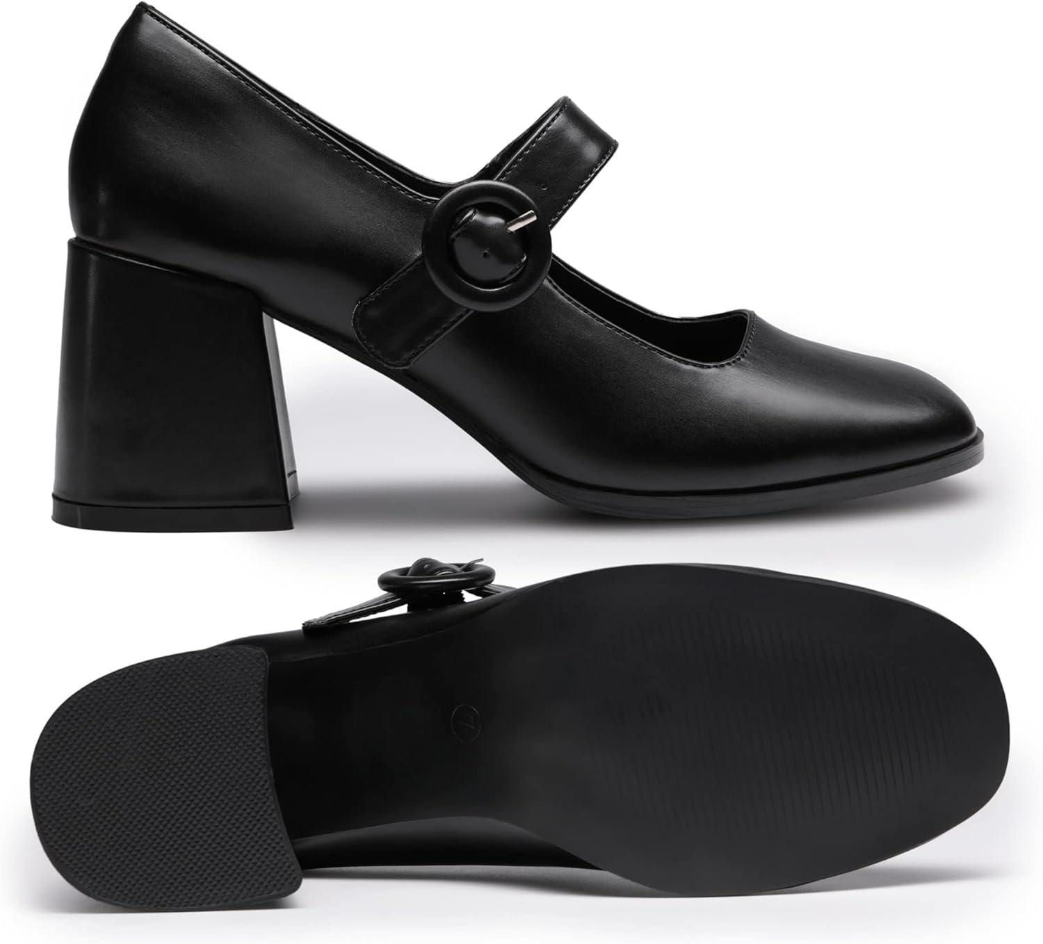 imageDREAM PAIRS Womens ClosedToe PumpsBlack Black Polyurethane