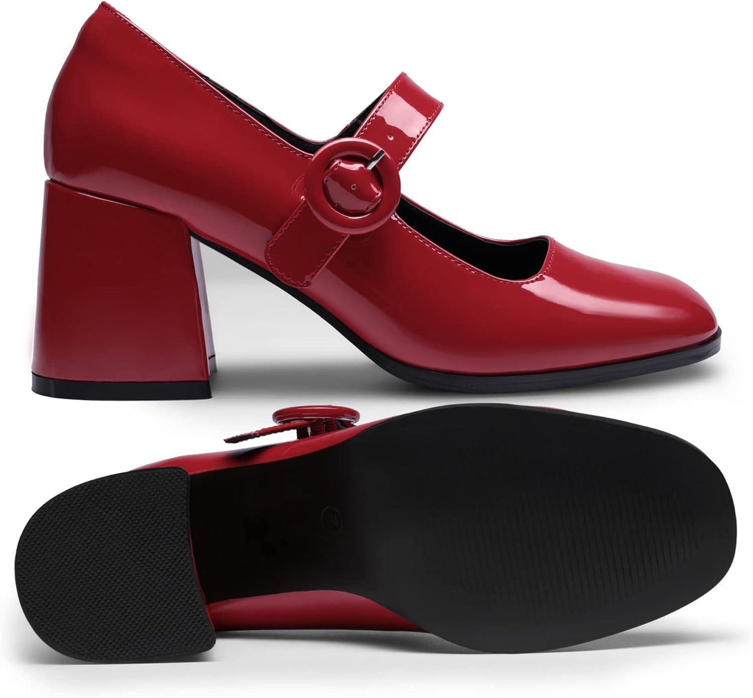 imageDREAM PAIRS Womens ClosedToe PumpsBright Red