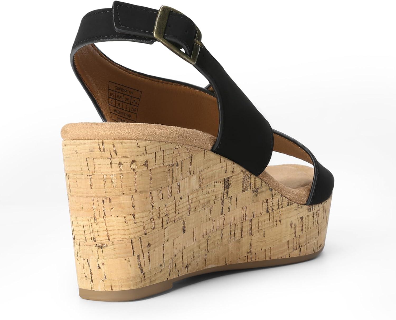 imageDREAM PAIRS Womens Comfortable Ankle Strap Platform Wedge Sandals for Women Casual Dressy SummerBlack