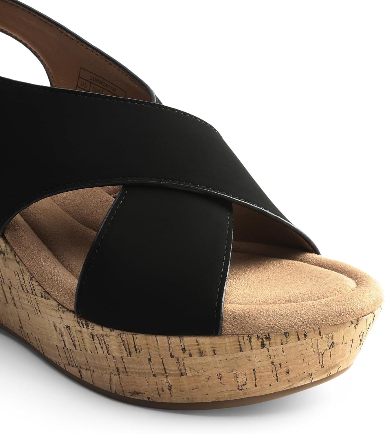 imageDREAM PAIRS Womens Comfortable Ankle Strap Platform Wedge Sandals for Women Casual Dressy SummerBlack