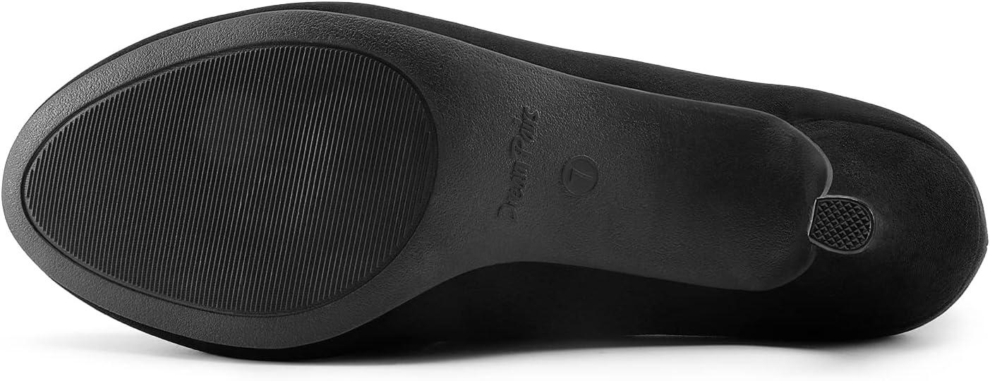 imageDREAM PAIRS Womens Dress Comfortable Low Heel Pump ShoesBlacksuede