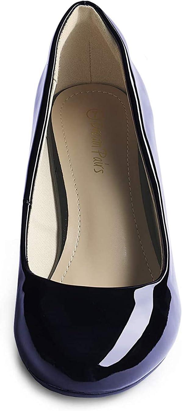 imageDREAM PAIRS Womens Dress Comfortable Low Heel Pump ShoesNavyPat