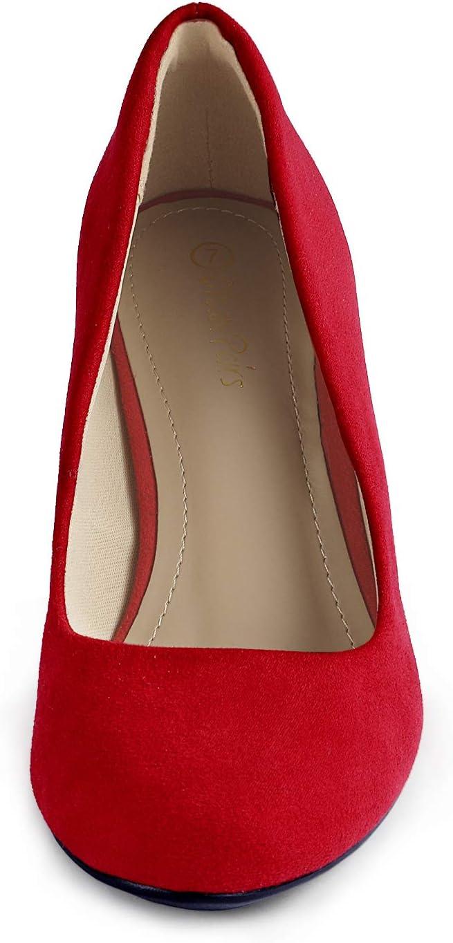 imageDREAM PAIRS Womens Dress Comfortable Low Heel Pump ShoesRed