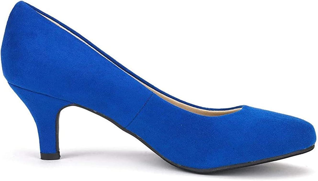 imageDREAM PAIRS Womens Dress Comfortable Low Heel Pump ShoesRoyalBlue