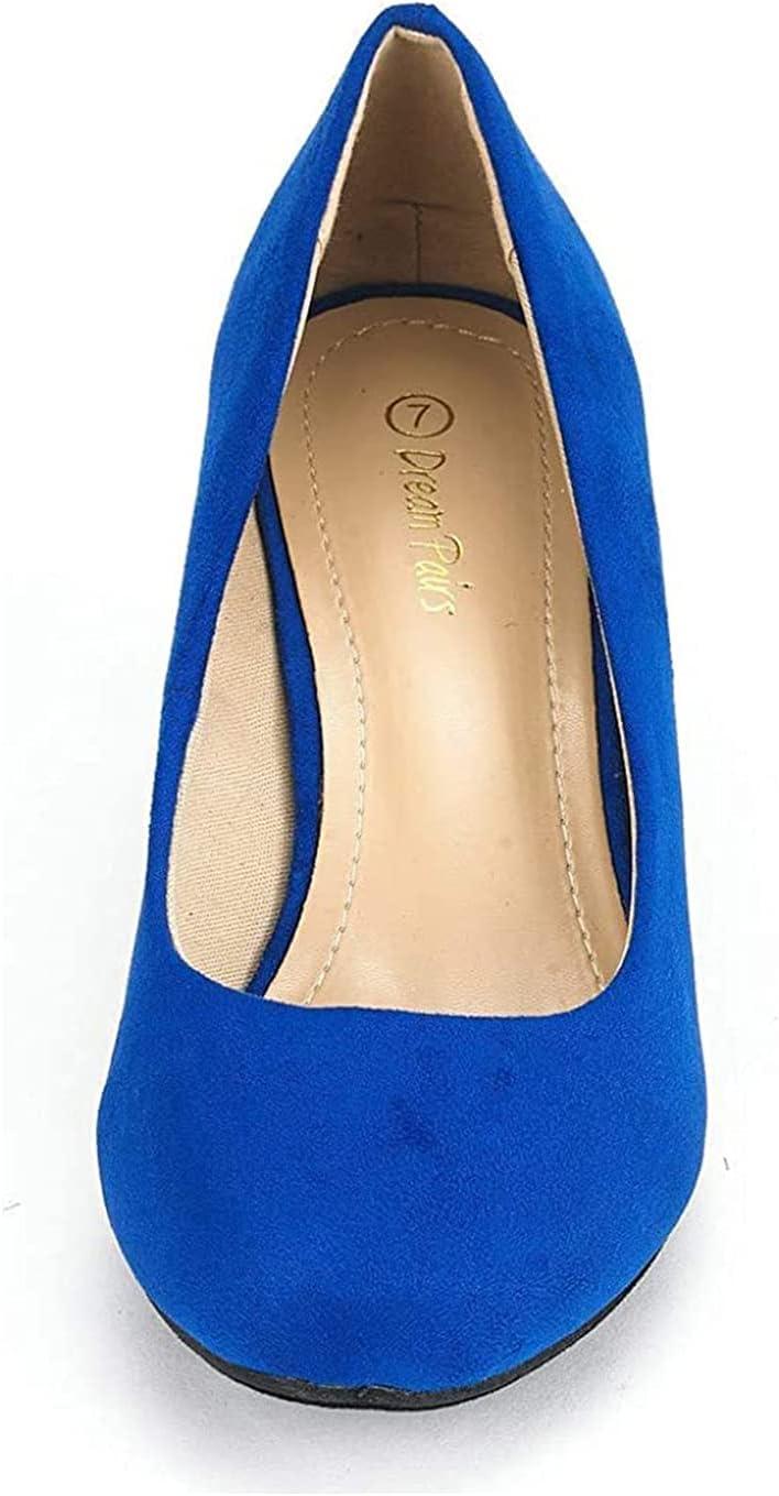 imageDREAM PAIRS Womens Dress Comfortable Low Heel Pump ShoesRoyalBlue