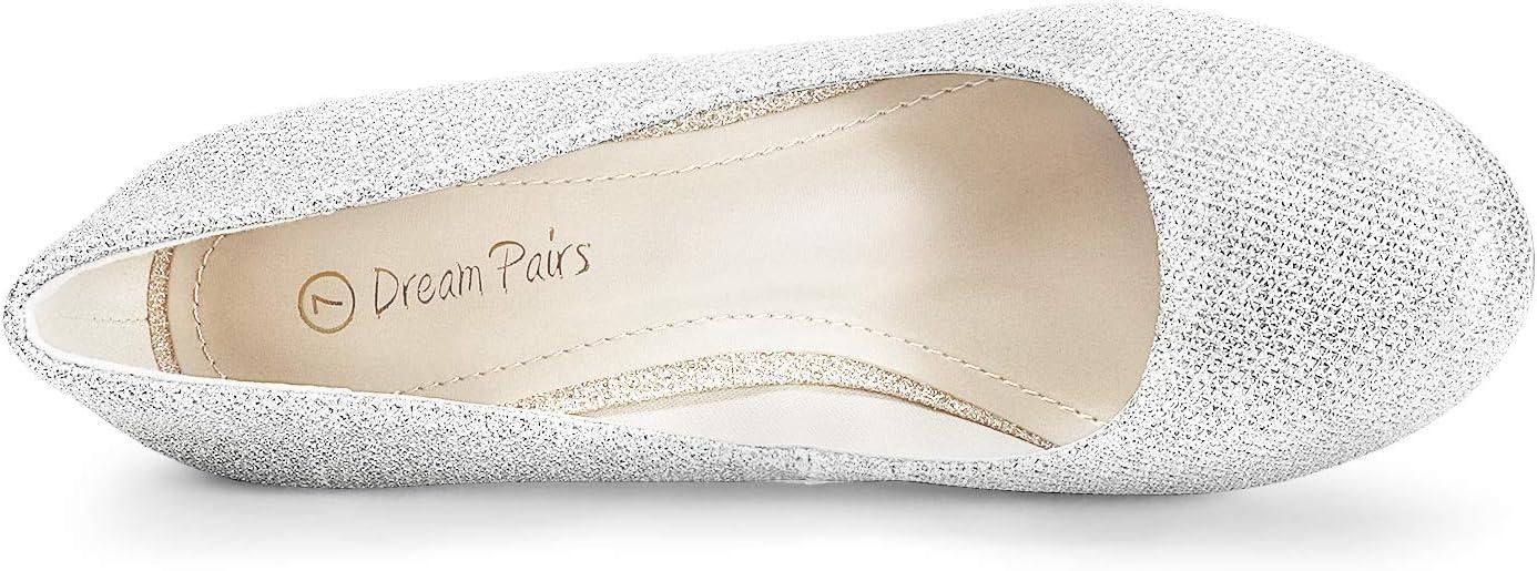 imageDREAM PAIRS Womens Dress Comfortable Low Heel Pump ShoesSilver