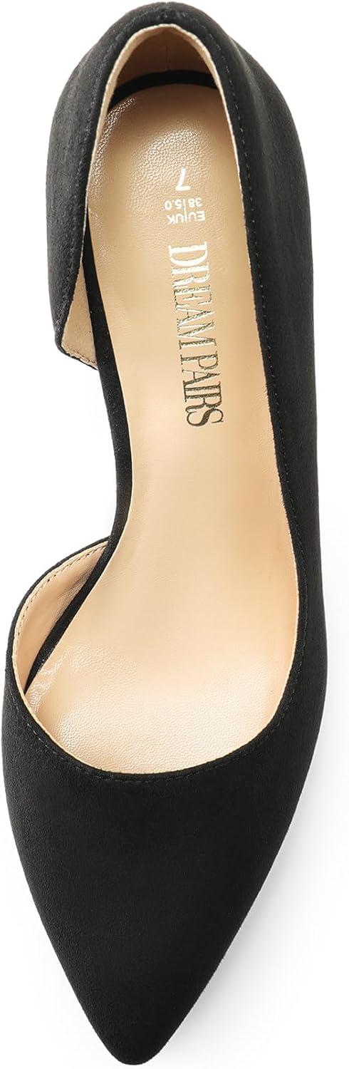 imageDREAM PAIRS Womens Dress High Heels Pumps Closed Pointed Toe Stiletto DOrsay Shoes for Wedding PartyBlacksuede