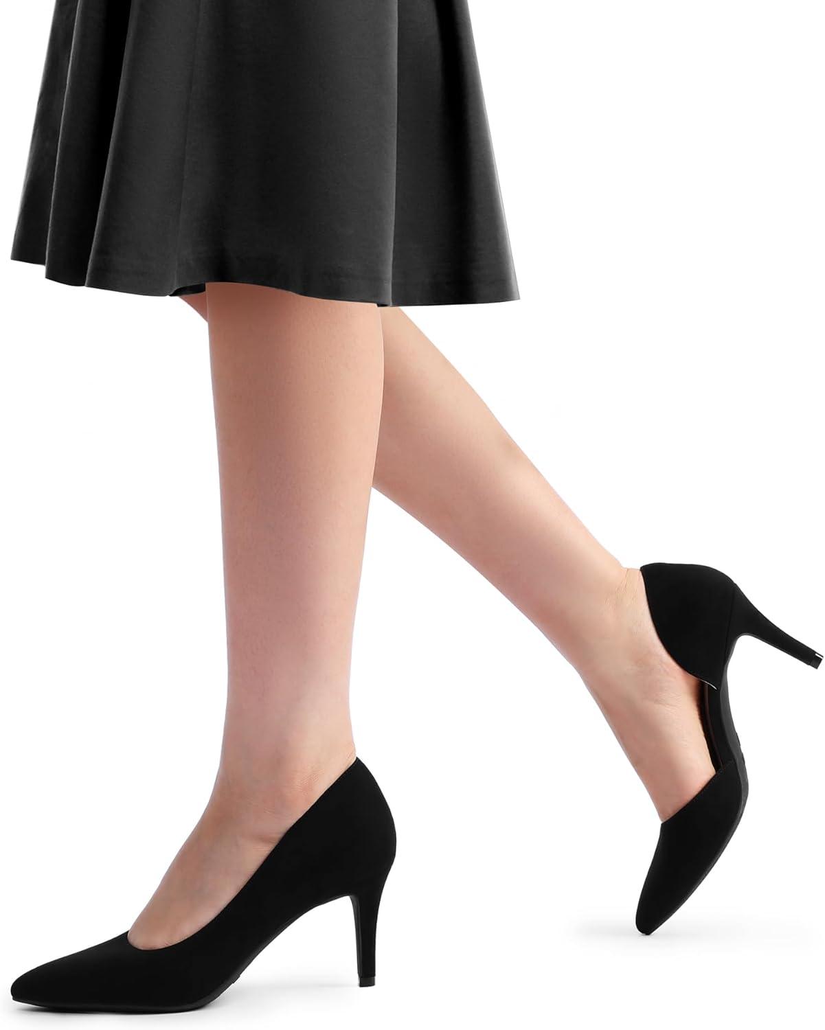 imageDREAM PAIRS Womens Dress High Heels Pumps Closed Pointed Toe Stiletto DOrsay Shoes for Wedding PartyBlacksuede