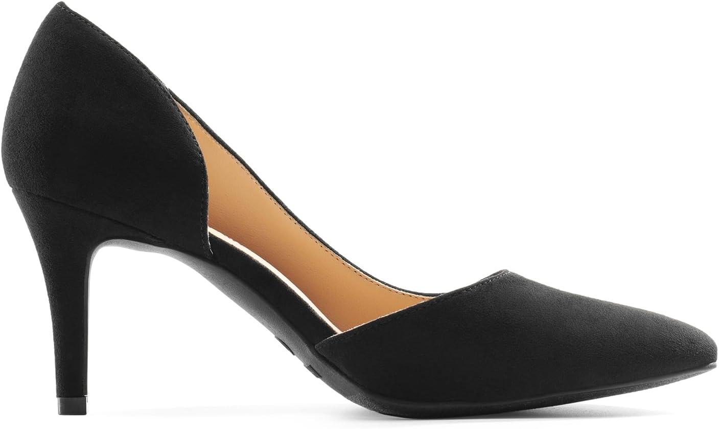 imageDREAM PAIRS Womens Dress High Heels Pumps Closed Pointed Toe Stiletto DOrsay Shoes for Wedding PartyBlacksuede