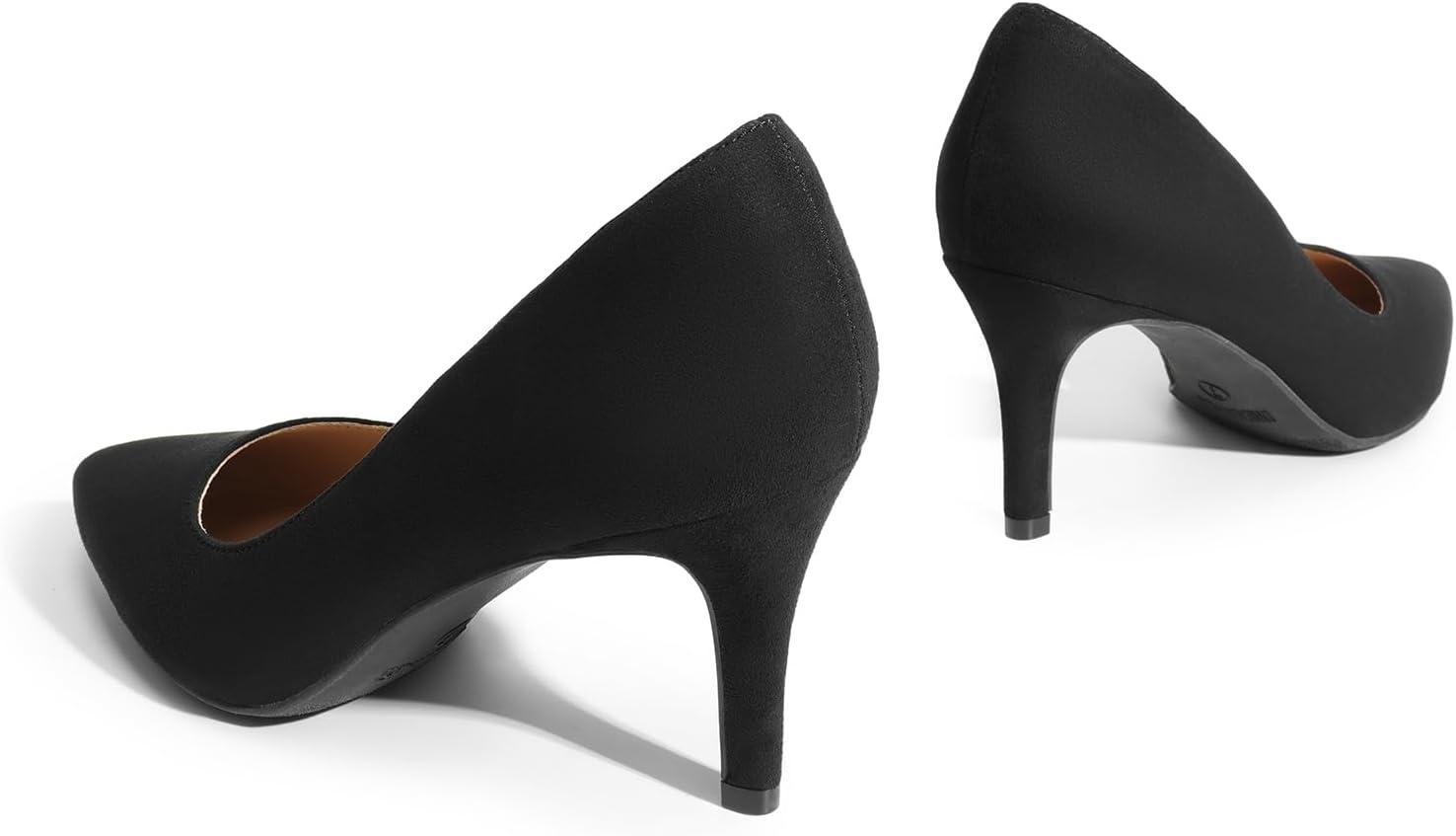 imageDREAM PAIRS Womens Dress High Heels Pumps Closed Pointed Toe Stiletto DOrsay Shoes for Wedding PartyBlacksuede