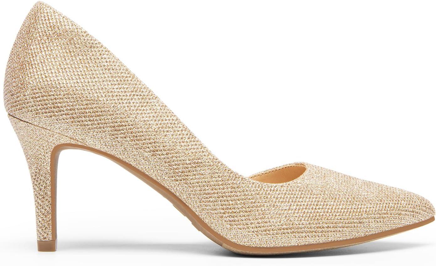 imageDREAM PAIRS Womens Dress High Heels Pumps Closed Pointed Toe Stiletto DOrsay Shoes for Wedding PartyGoldglitter