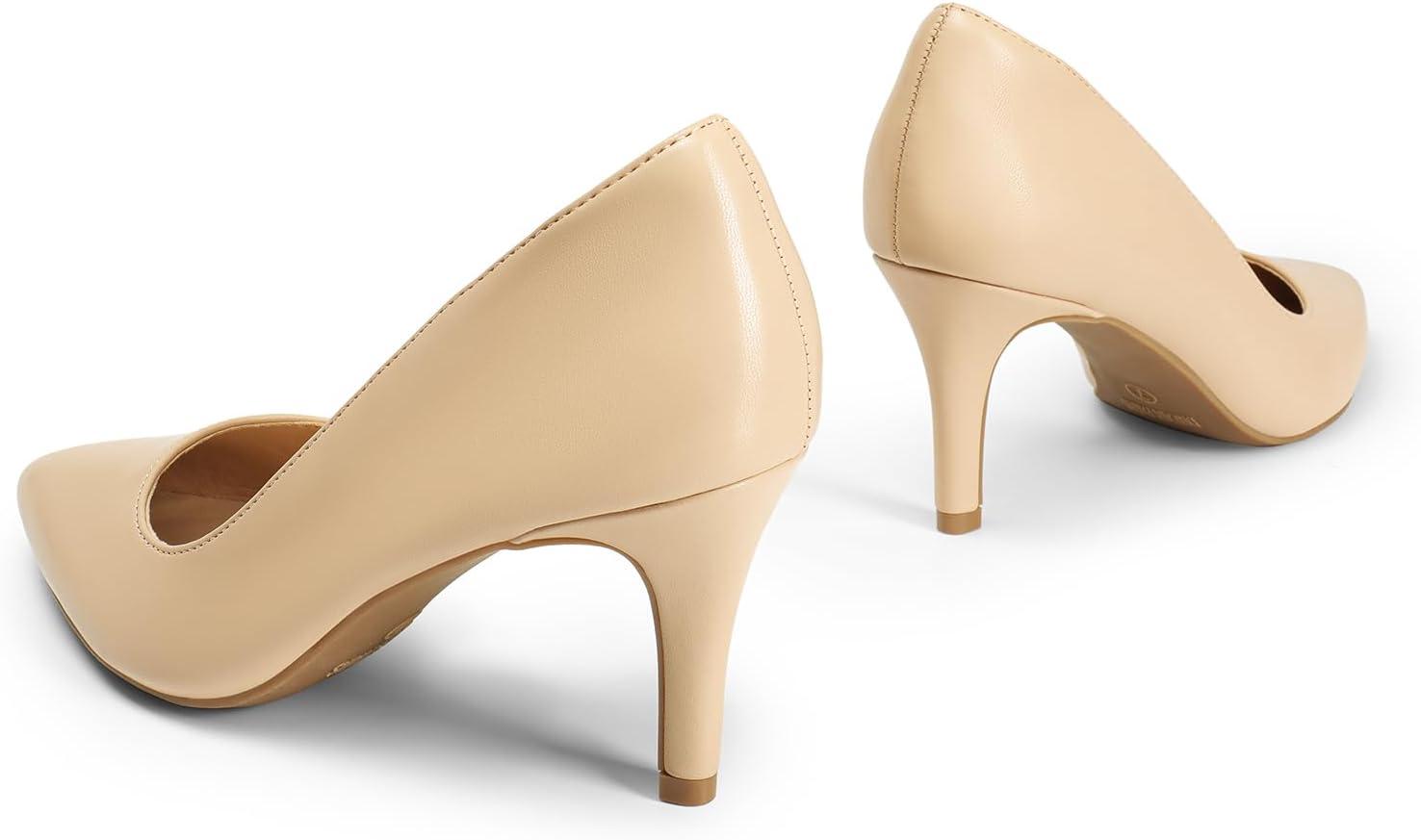 imageDREAM PAIRS Womens Dress High Heels Pumps Closed Pointed Toe Stiletto DOrsay Shoes for Wedding PartyNudepu