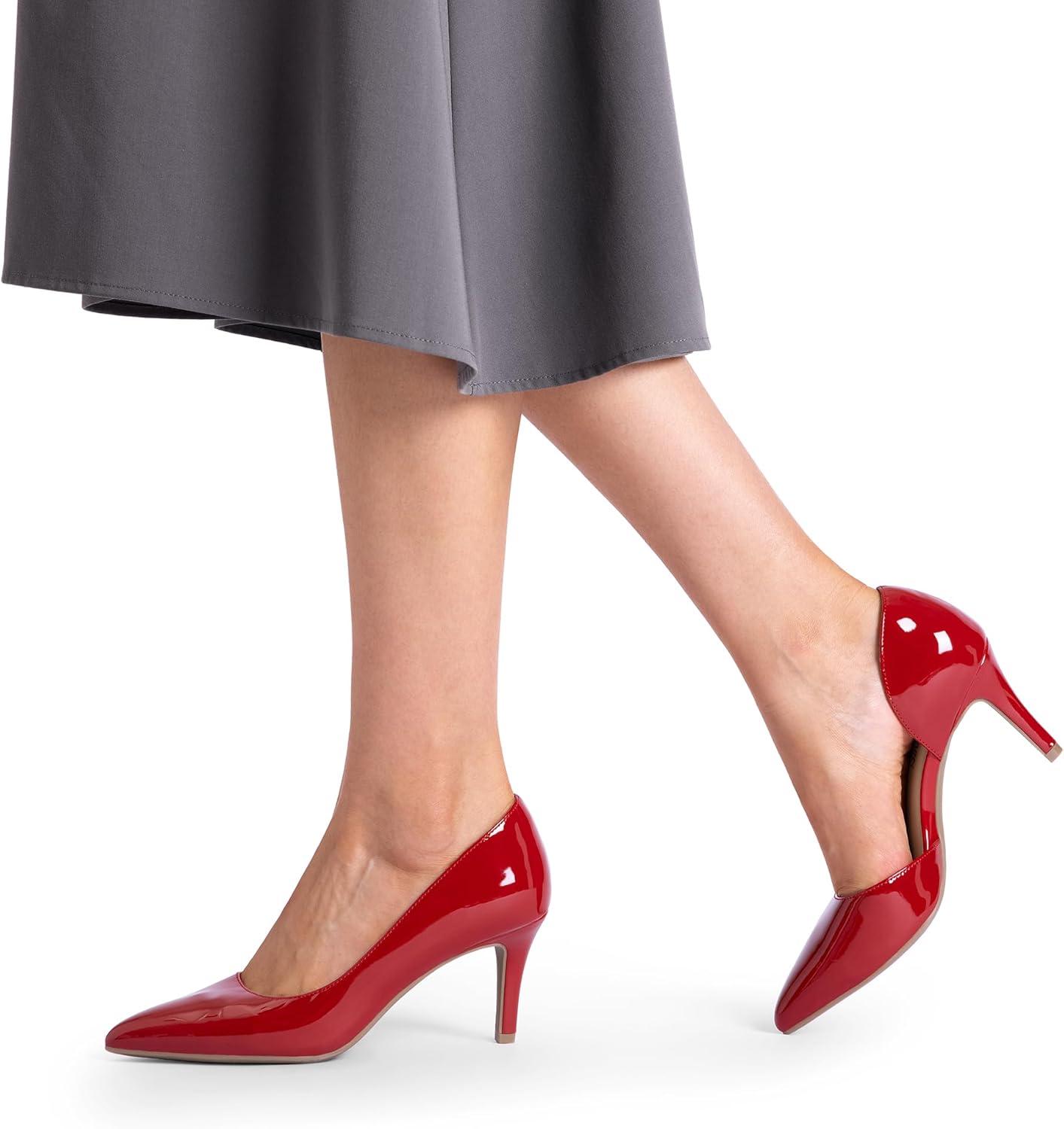 imageDREAM PAIRS Womens Dress High Heels Pumps Closed Pointed Toe Stiletto DOrsay Shoes for Wedding PartyRedpat