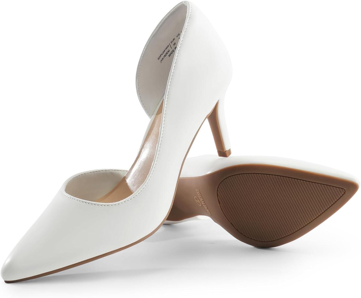 imageDREAM PAIRS Womens Dress High Heels Pumps Closed Pointed Toe Stiletto DOrsay Shoes for Wedding PartyWhitepu