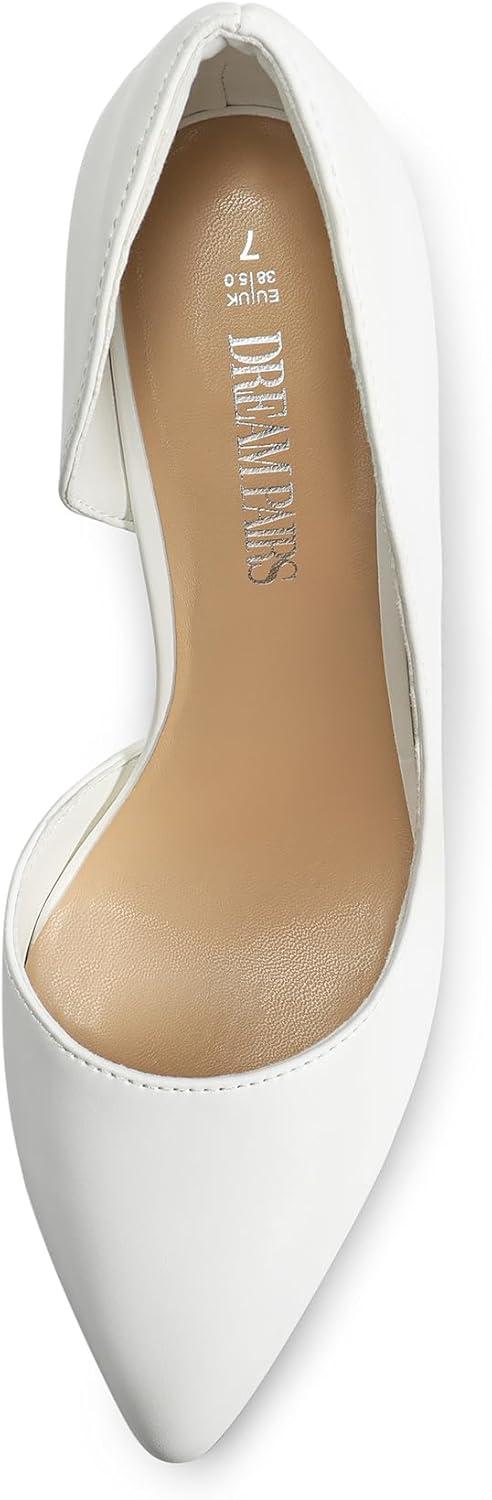 imageDREAM PAIRS Womens Dress High Heels Pumps Closed Pointed Toe Stiletto DOrsay Shoes for Wedding PartyWhitepu