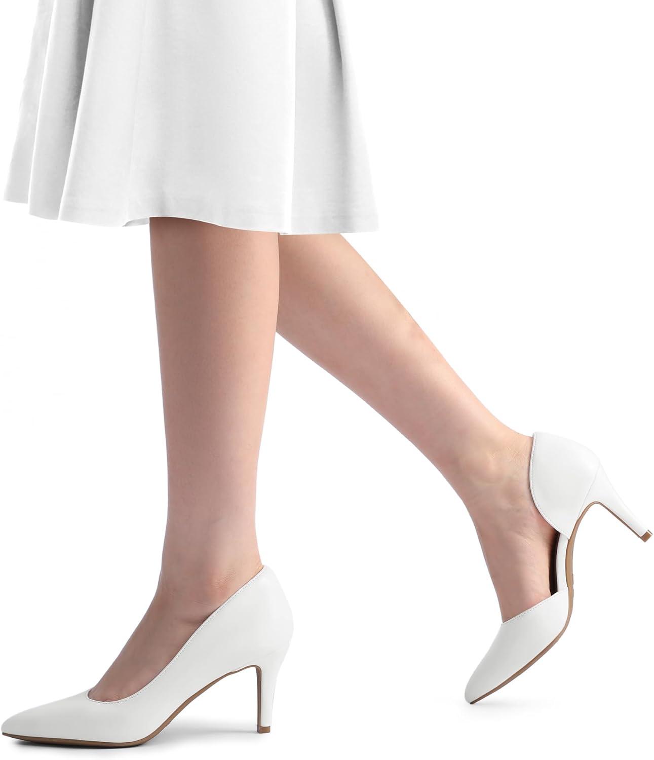imageDREAM PAIRS Womens Dress High Heels Pumps Closed Pointed Toe Stiletto DOrsay Shoes for Wedding PartyWhitepu