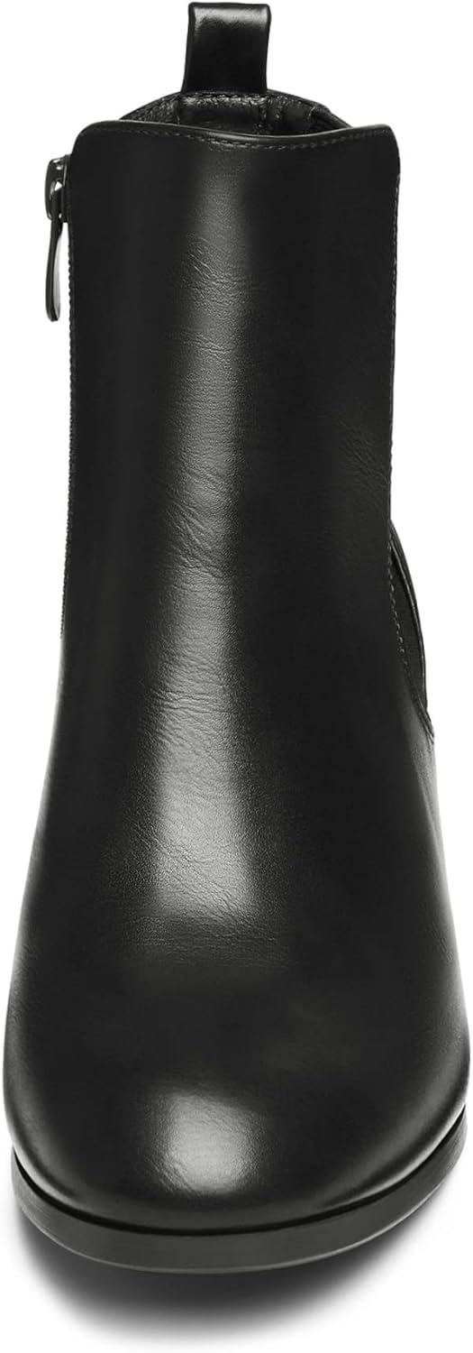 imageDREAM PAIRS Womens Elastic Gore Chelsea Boots Chunky Block Heel Ankle BootieBlackPu