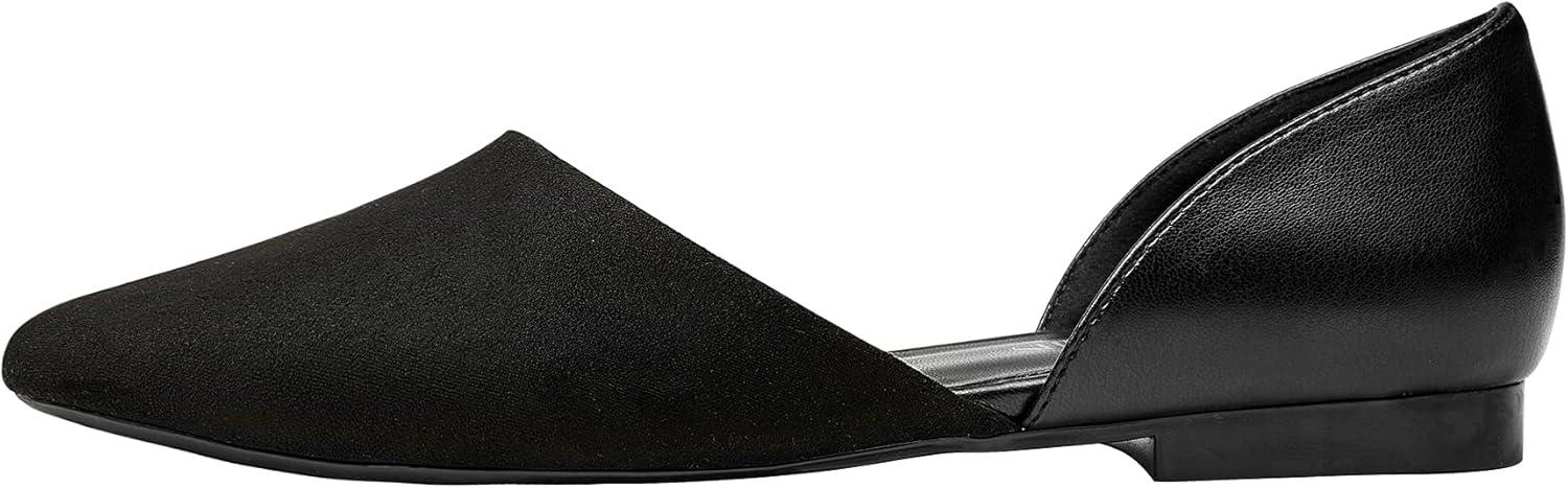 imageDREAM PAIRS Womens Elegant Dressy Flats Shoes Pointed Toe Casual Comfort Slip on Walking Flats for WomenBlackSuede
